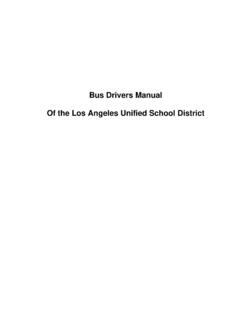 Bus Drivers Manual - Los Angeles Unified School District