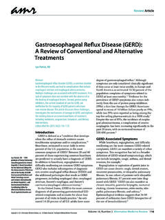 Gastroesophageal Reflux Disease (GERD): A Review …