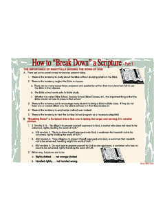 How to “Break Down” a Scripture - Bible Charts