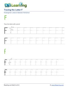 Tracing Letters F - K5 Learning