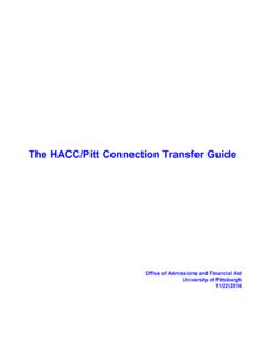 The HACC/Pitt Connection Transfer Guide