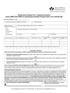 Reimbursement Request Form - Copayment Assistance …