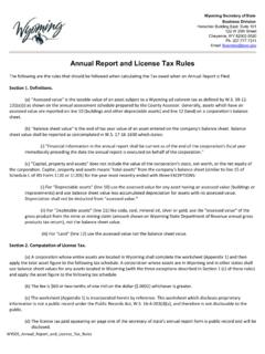 WYSOS Annual Report and License Tax Rules - Wyoming