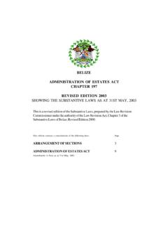 BELIZE ADMINISTRATION OF ESTATES ACT CHAPTER 197 ... - …