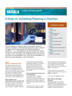 8 Steps to Mapping/Validating a Chamber - Vaisala