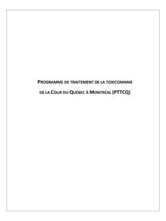 PROGRAMME DE TRAITEMENT DE LA TOXICOMANIE