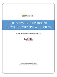 SQL SERVER REPORTING SERVICES 2012 (POWER …