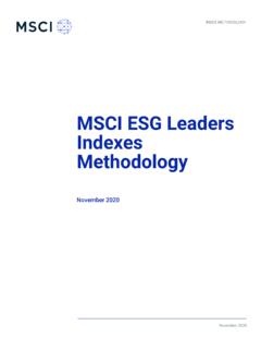 MSCI ESG Leaders Indexes Methodology
