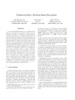 Ciphertext-Policy Attribute-Based Encryption