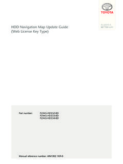 HDD Navigation Map Update Guide (Web License Key Type)