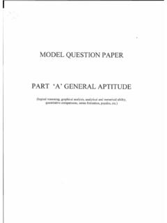 MODEL QUESTION PAPER PART 'A' GENERAL APTITUDE