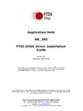 FTDI D3XX Driver Installation Guide - FTDI Chip Home Page