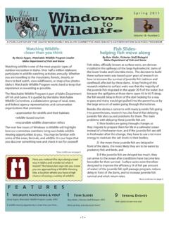 Windows to Wildlife Newsletter - Spring 2011