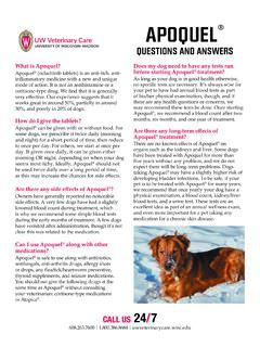 QUESTIONS AND ANSWERS - UW Veterinary Care