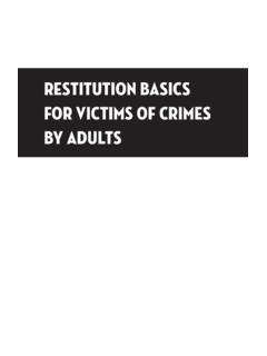 Restitution Basics for Victims of Crimes by Adults
