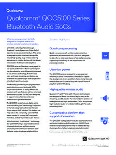 Bluetooth Audio SoCs - Qualcomm