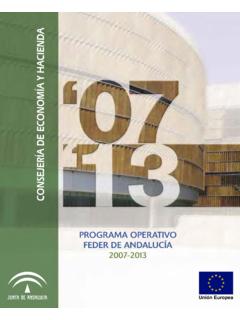 PROGRAMA OPERATIVO FEDER DE ANDALUC&#205;A 2007-2013