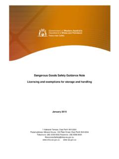Dangerous Goods Safety Guidance Note Licensing and ...