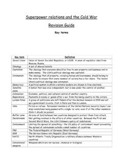 Superpower relations and the Cold War Revision Guide