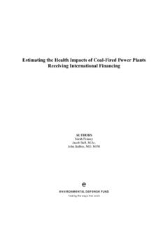 Estimating the Health Impacts of Coal-Fired Power Plants ...