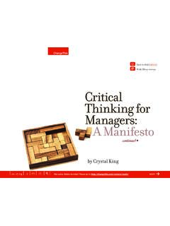 Critical Thinking for Managers: A Manifesto - changethis.com