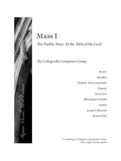 Mass I - Roman Missal