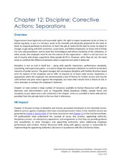 Chapter 12: Discipline; Corrective Actions; Separations