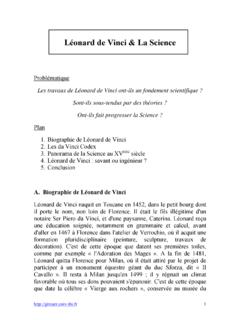 L&#233;onard de Vinci &amp; La Science
