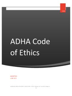 ADHA Code of Ethics