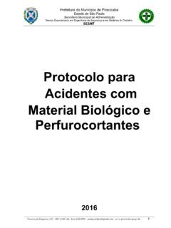 Protocolo para Acidentes com Material Biol&#243;gico e ...