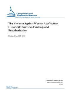 The Violence Against Women Act (VAWA): Historical Overview ...