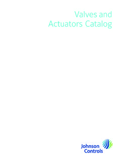 Valves and Actuators Catalog - Johnson Controls