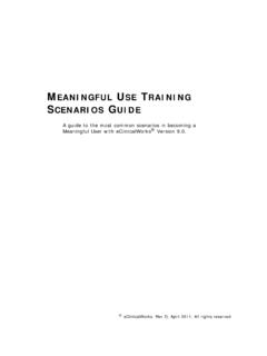 eClinicalWorks Meaningful Use Training Scenarios Guide