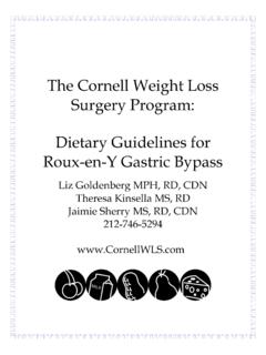 DIETARY GUIDELINES FOR GASTRIC BYPASS …