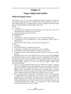 Chapter 14 Power, Politics and Conflict - Pearson Education