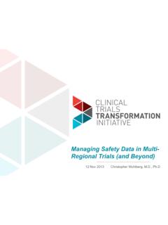 Managing Safety Data in Multi- Regional Trials …