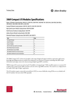 5069 Compact I/O Modules Specifications Technical Data
