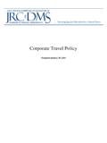 Corporate Travel Policy - Joint Review Committee on ...