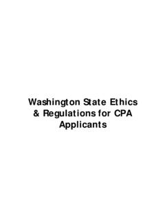 Washington State Ethics &amp; Regulations for CPA …
