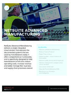 NETSUITE ADVANCED MANUFACTURING