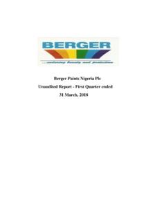 Berger Paints Nigeria Plc Unaudited Report - First Quarter ...