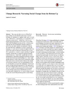 ﻿Change Research: Narrating Social Change from …