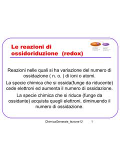Le reazioni di ossidoriduzione (redox)