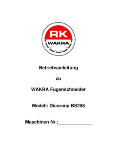 Betriebsanleitung Dicorona BS258 - wakra.com