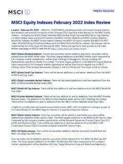 MSCI Equity Indexes February 2022 Index Review