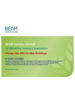 Energy Use (EU) for New Buildings Ir Colin CHUNG