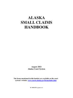 SC-100 Small Claims Handbook - Alaska