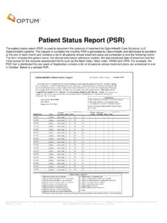 Patient Status Report (PSR) - Logon