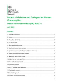 Import of Gelatine and Collagen for Human Consumption