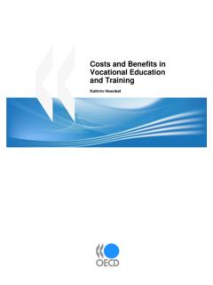 Costs and Benefits in Vocational Education and Training - OECD